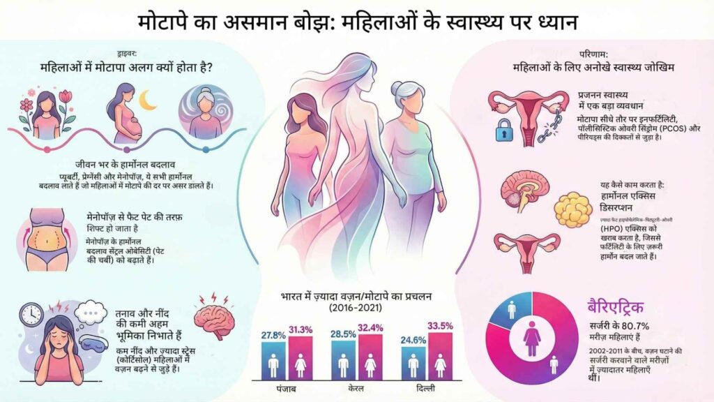 महिलाओं में मोटापा: कारण और समाधान 