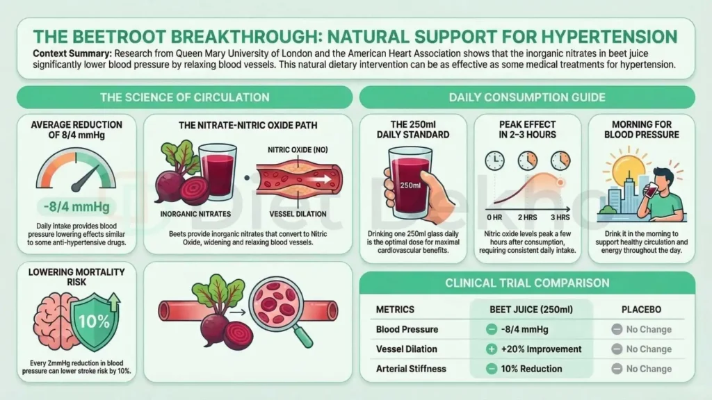 Clinical study results for beetroot juice for BP