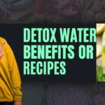 Infused water for detox with lemon and mint in a glass bottle