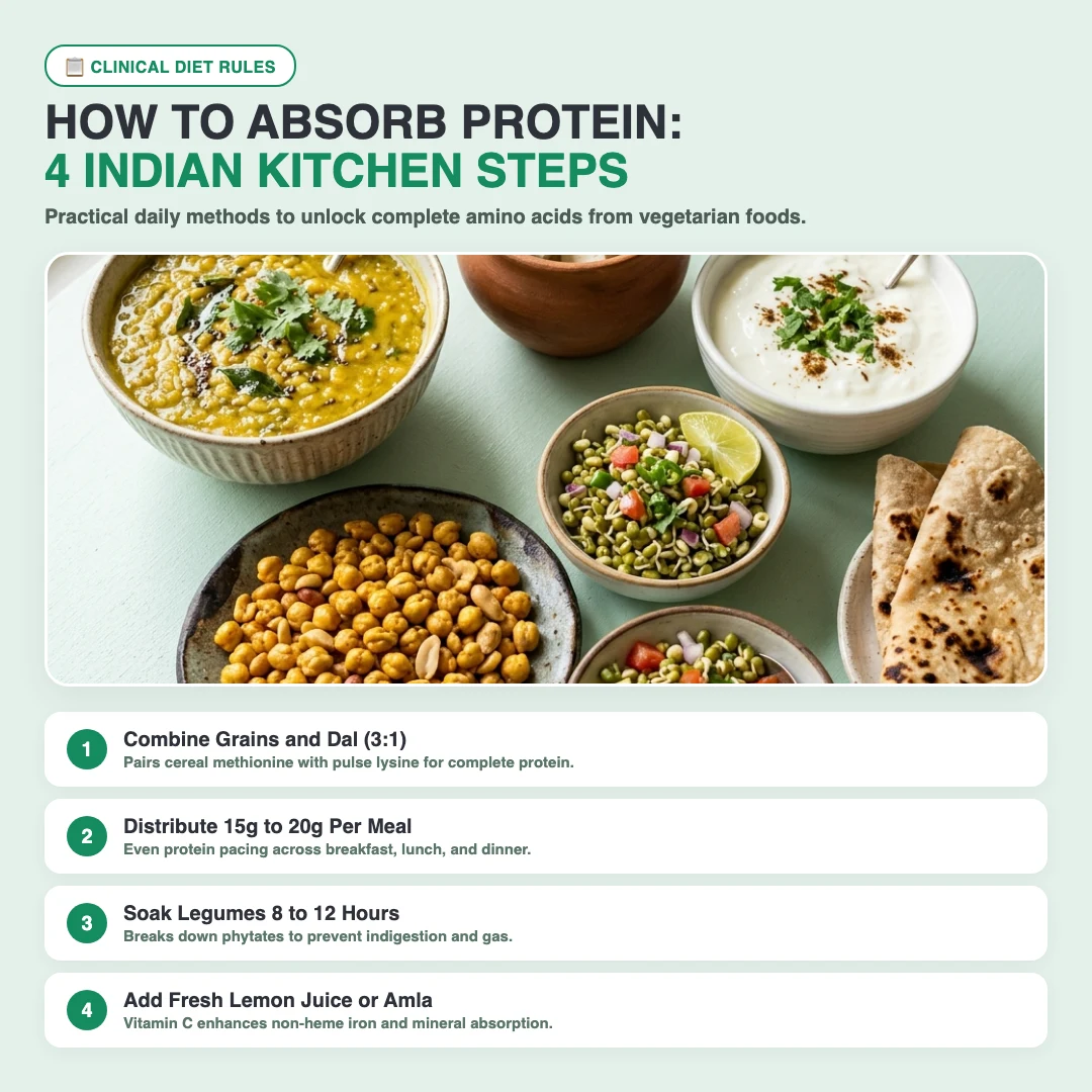 How to structure an Indian vegetarian meal plan for maximum protein absorption